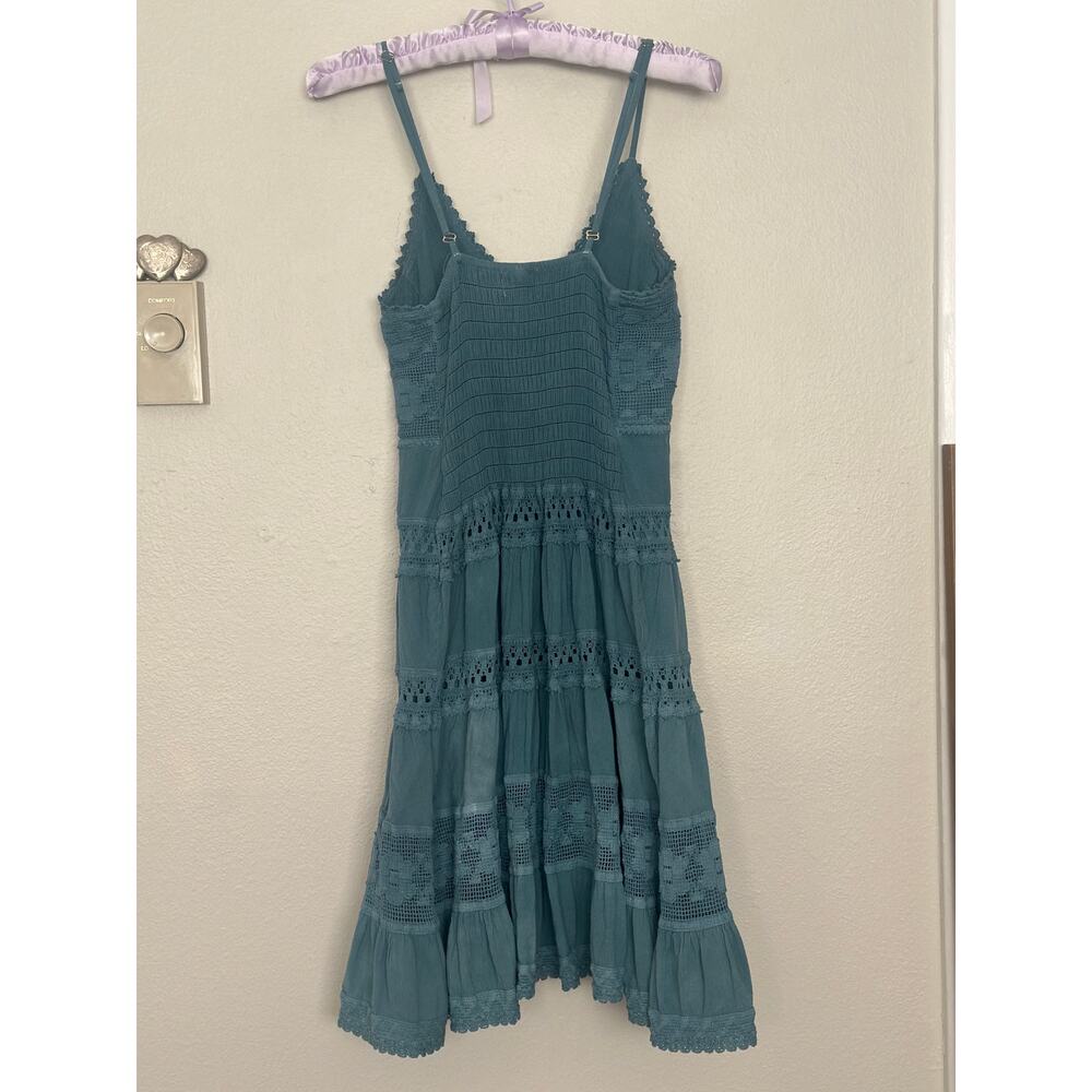 Scully Teal Lace-Trim Mini Dress - Picture 2 of 7